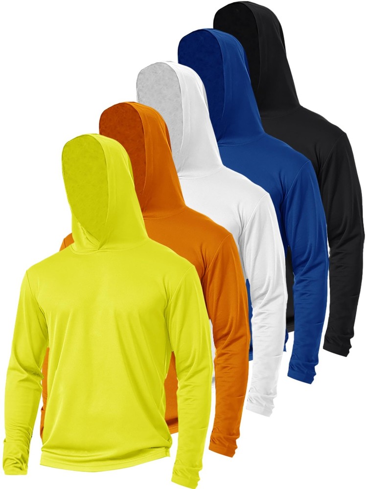 5 Pack Sun Protection Hoodie for Men UV Long Sleeve Shirts Quick Dry Lightwei...