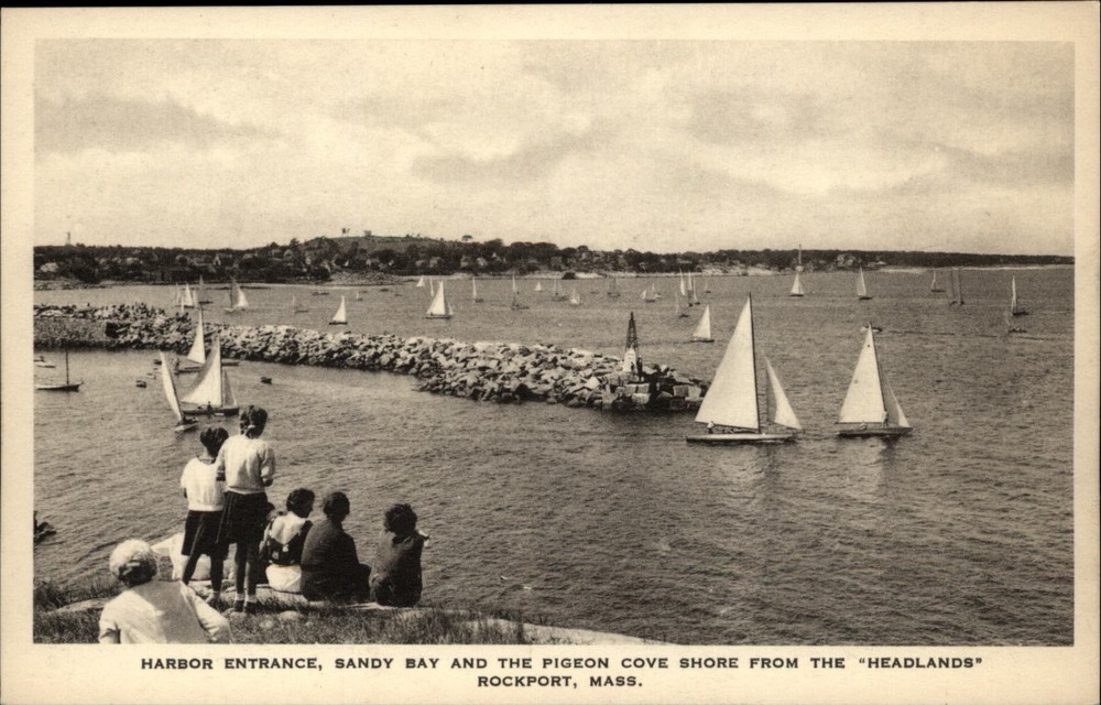 Harbor Entrance Sandy Bay Rockport Massachusetts vintage postcard m484