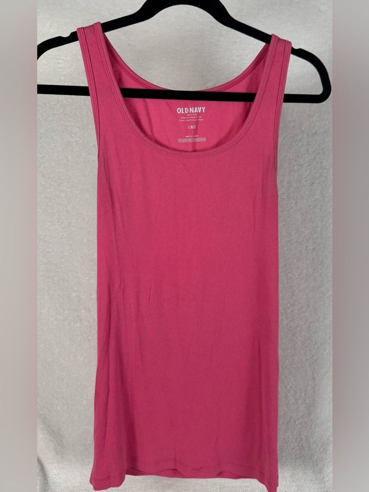 Old Navy Hot Pink Ribbed Tank Top - Size Large