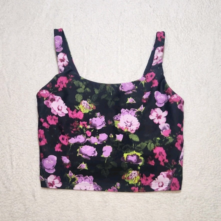 Old Navy Active Powersoft Floral Sports Bra M Go Dry Light Support