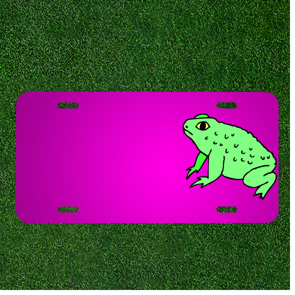 Custom Frog Amphibian Warty Car License Plate with Personalized Name