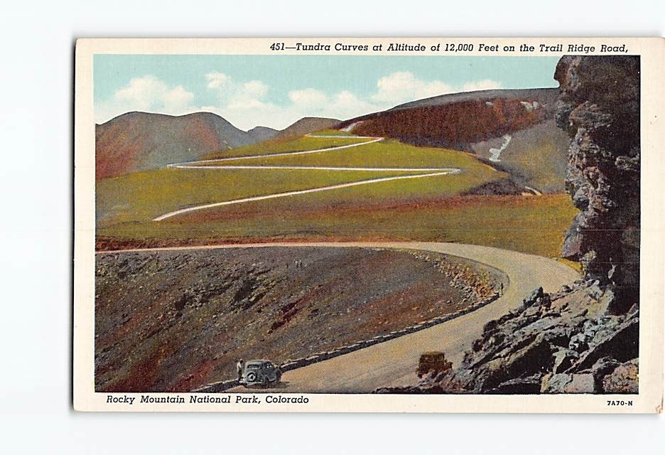 Postcard Tundra Curves Trail Ridge Road Rocky Mountain National Park Colorado