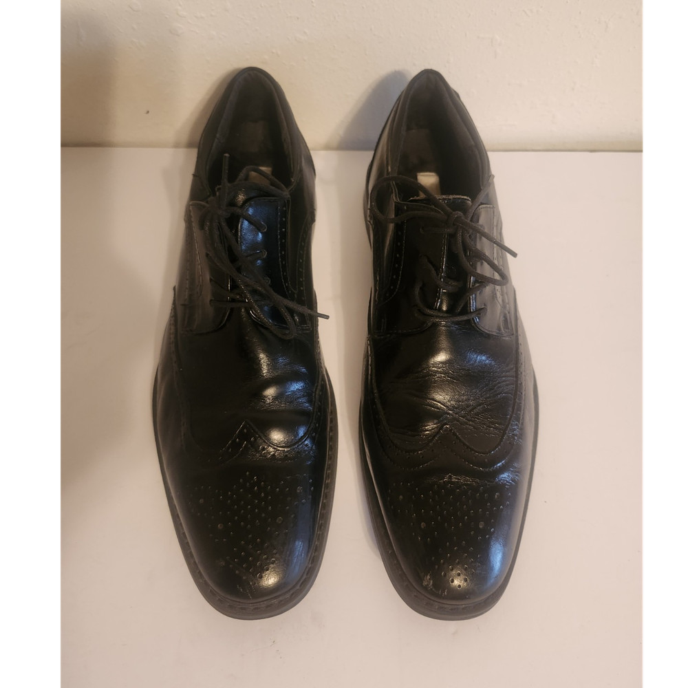 Joseph Abboud Black Leather Wingtip Brogue Oxford Dress Shoes Men's US 12D