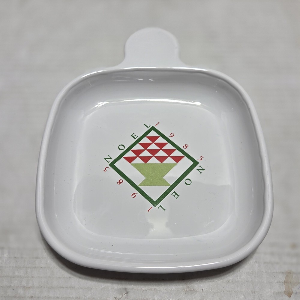 Vtg 1985 Corningware NOEL Christmas White Snack It Plate Employee Gift Rare