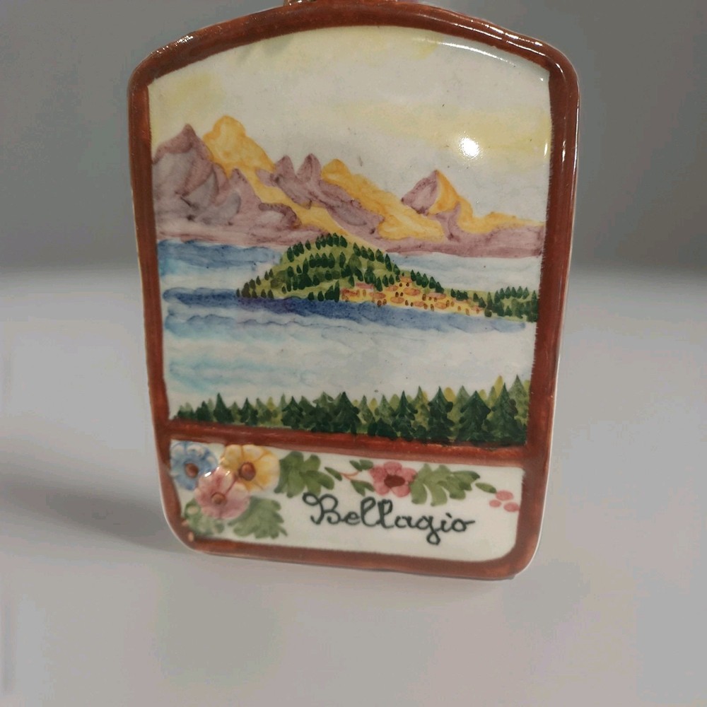 Ceramic Landscape Pictures From Italy Set of 2 Hand Painted Vintage Wall Art