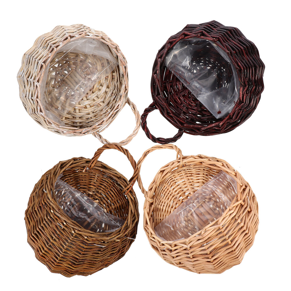 4 Pcs Hanging Wicker Baskets for Wall Storage Flower Pot Baby