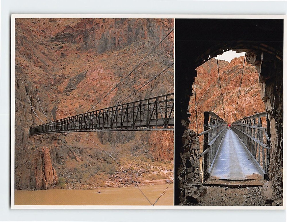 Postcard Kaibab Suspension Bridge Grand Canyon National Park North Rim AZ USA
