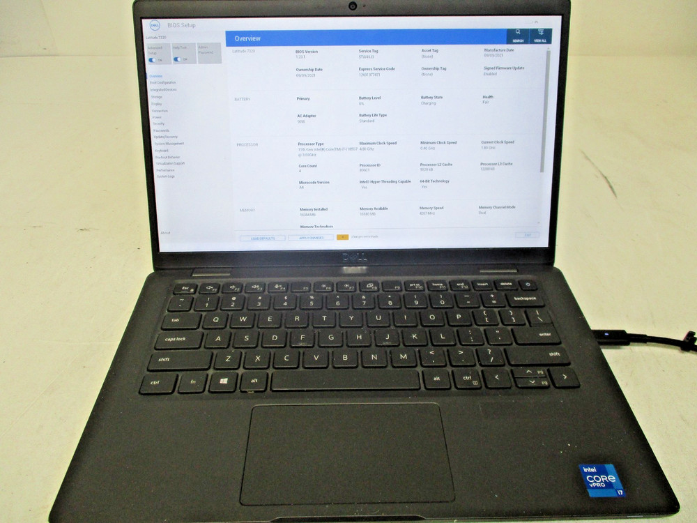 Dell Latitude 7320 Core i7-1185G7 16GB RAM No Hard Drive No Charger