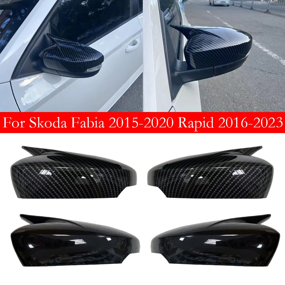 For Skoda Fabia 2015-2020 Rapid 16-23 Rearview Side Mirror Cover Wing Cap Trim