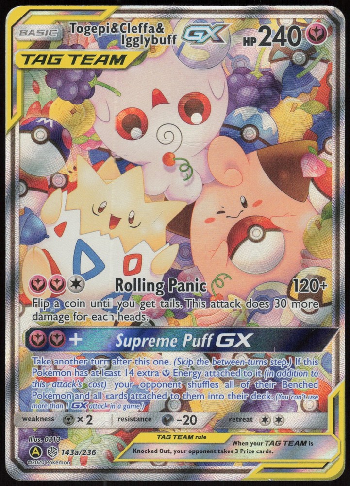 Pokemon TCG Togepi & Cleffa & Igglybuff GX #143a/236 Alternate Art Promos