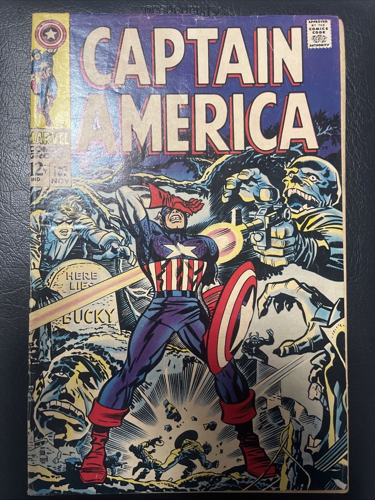 Captain America #107 1968 Red Skull, Hitler cover. Jack Kirby LOW GRADE