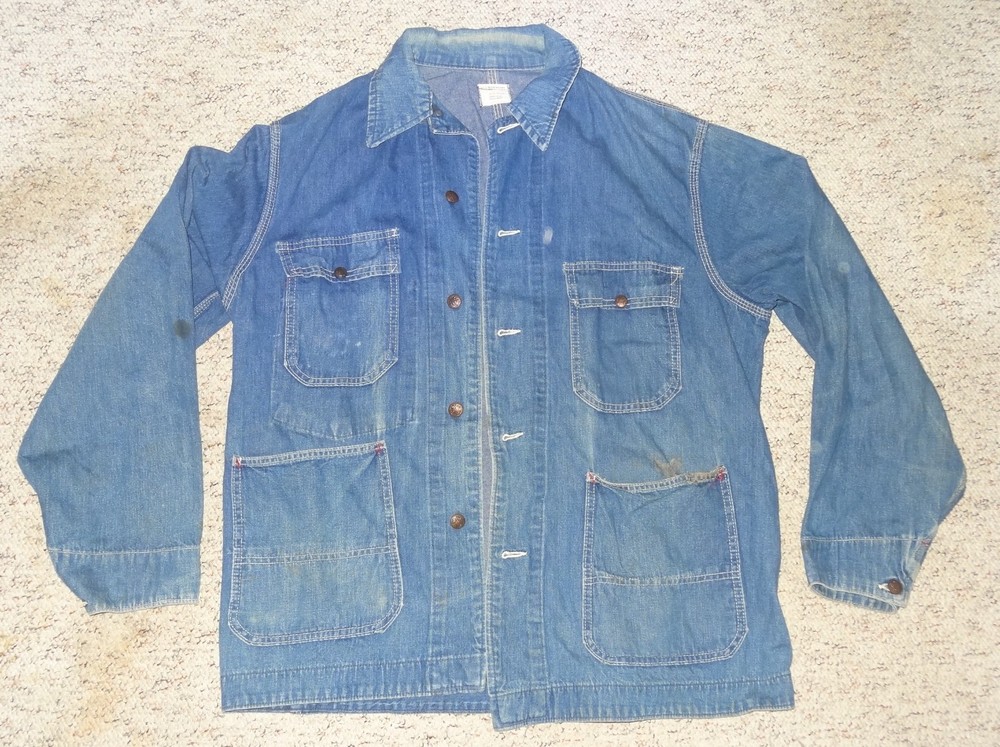 Vintage Big Mac JC Penney’s Union Made Denim Jean Chore Jacket Shirt Distressed