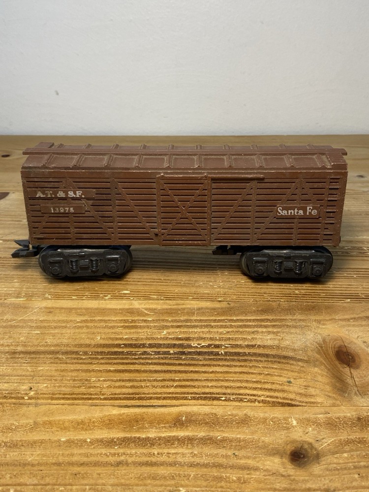 Marx #13975 AT&SF Santa Fe Stock Car O Scale Brown Freight Car Vintage
