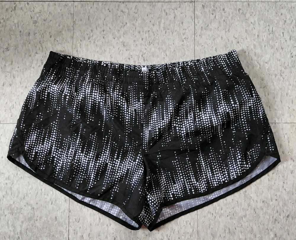Danskin Now Shorts Womens plus sz 2X black Running Athletic Lined Drawstring Gym