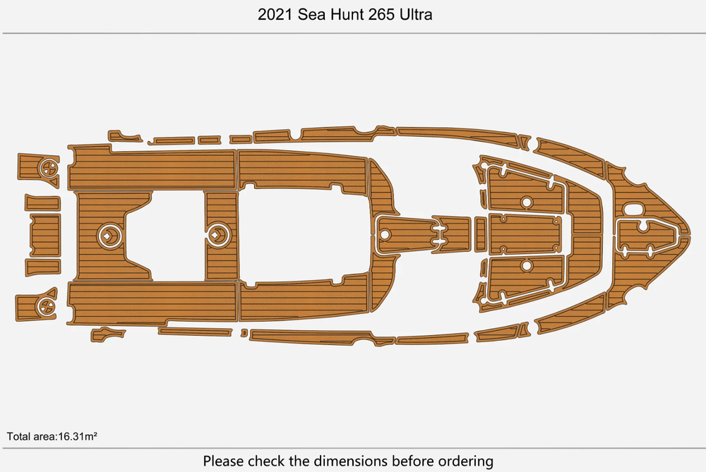 2021 Sea Hunt 265 Ultra  Swim Platform Cockpit EVA Foam Teak Deck Flooring Mat