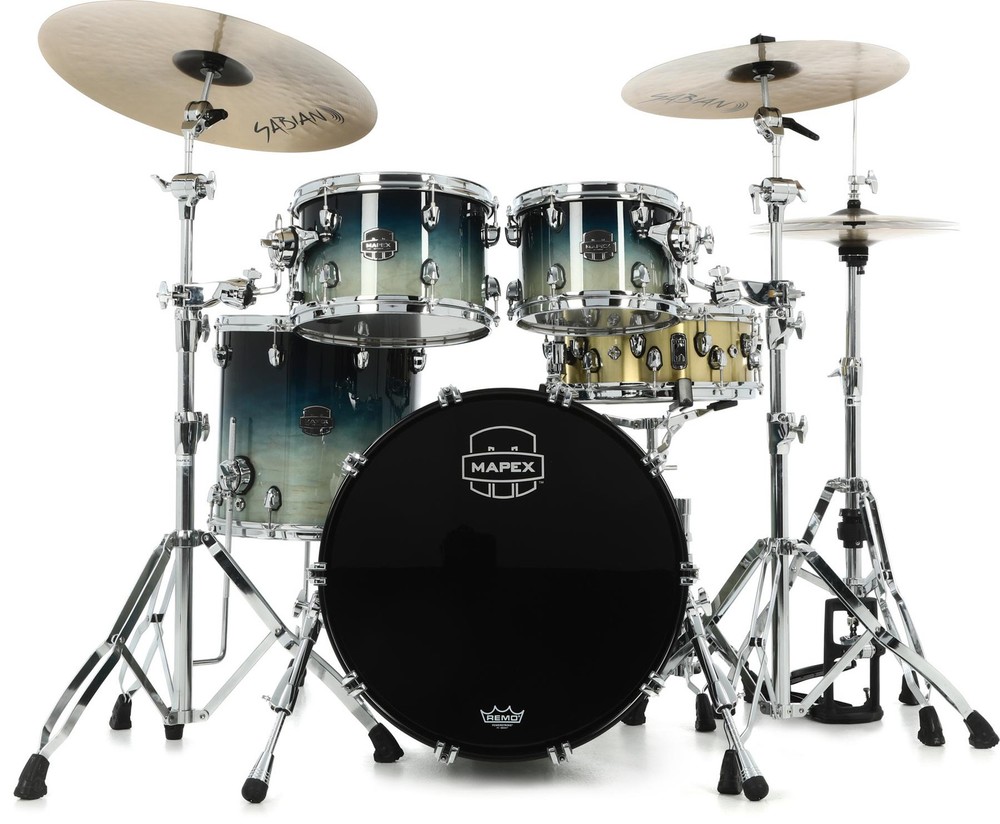 Mapex Saturn 4-Piece Fusion Shell Pack in Teal Blue Fade Finish