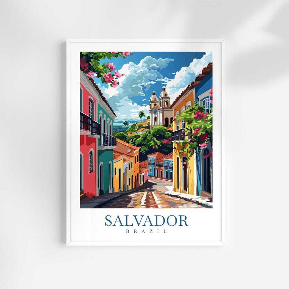 Salvador Travel Print Brazil Poster Salvador Wall Art Salvador Wall Hanging