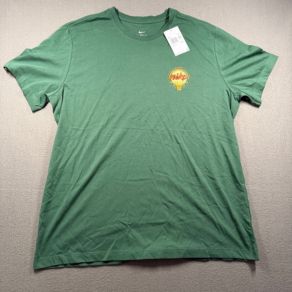Nike T-Shirt Mens XXL Green Basketball Graphic Short Sleeve IB4330-323