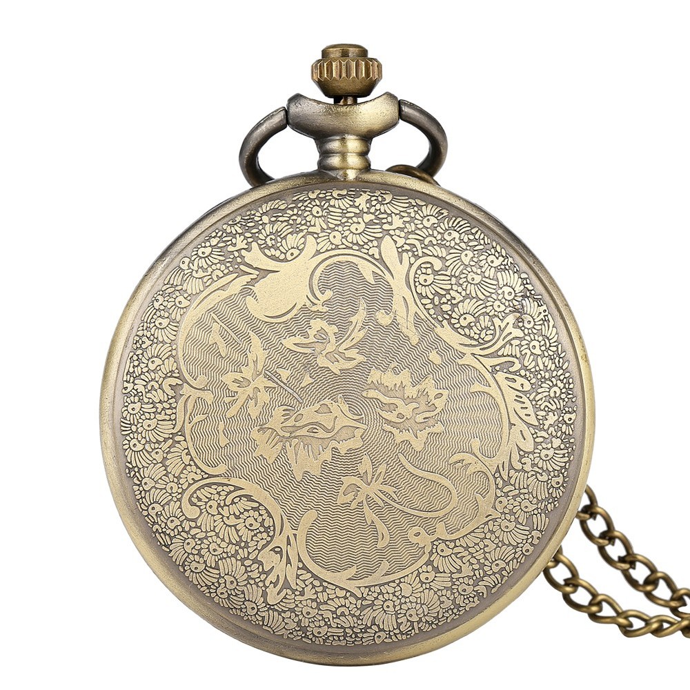 Vintage Bronze Alloy Gear Quartz Pocket Watch Accessory
