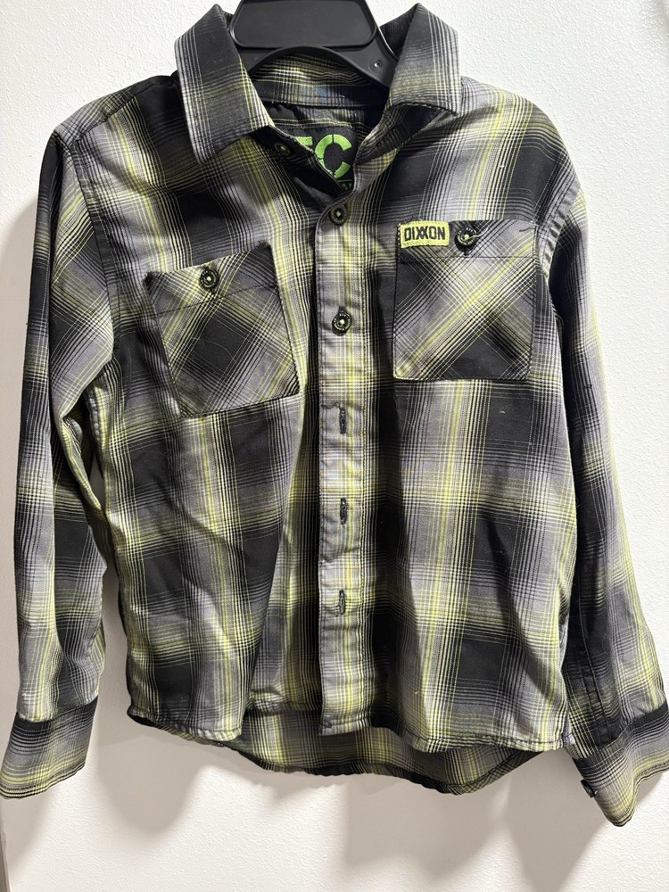 Dixxon Flannel Co Shirt Youth Boys S DFC Youth Division Green Button Up Flannel
