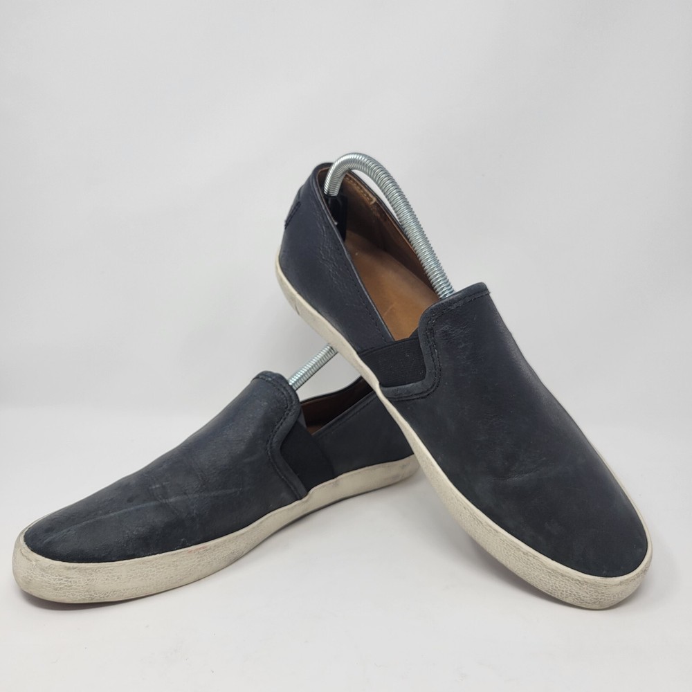 Frye Women's Size 9.5 Dylan Black Leather Casual Low Top Shoes Slip Ons Sneakers
