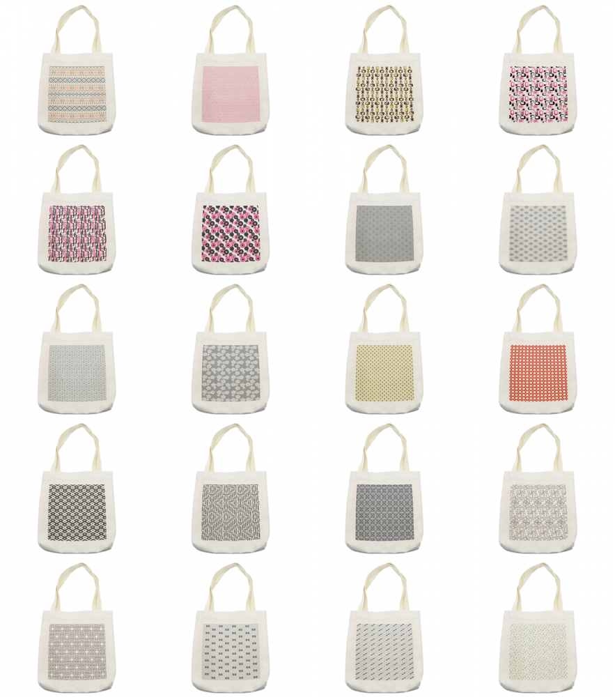 Ambesonne Geometric Scene Tote Bag Reusable Linen Sack Shopping Books Beach