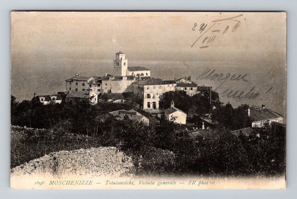 Croatia- Moschenizze General View Souvenir Postal Old Card View Vintage Postcard