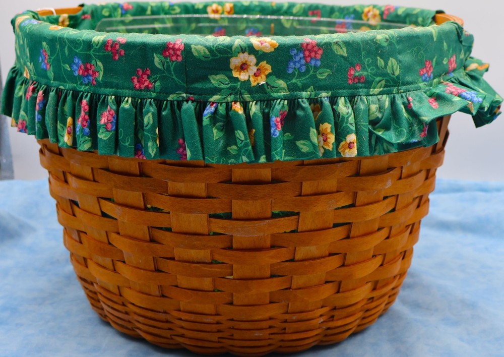 Longaberger 1999 Large Round Basket Liner Protector Signed Carrie Gary
