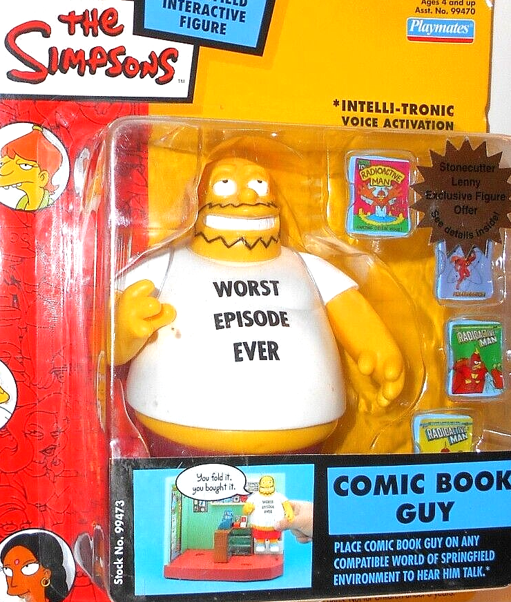 The Simpsons World of Springfield Comic Book Guy 2004 Series 14 Playmates Action Figure MOC
