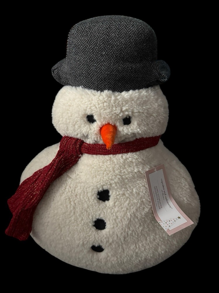 Cupcakes Cashmere Snowman Holiday Accent Pillow Soft Plush Decor-image