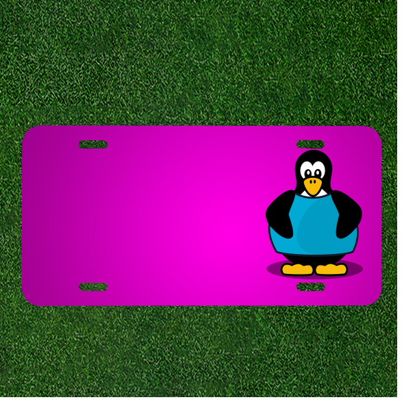 Custom Personalized Car License Plate With Add Names To Penguin Bird