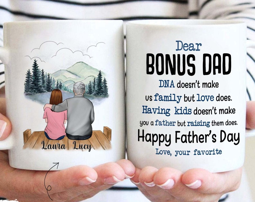 Dear Bonus Dad Mug Father's Day Mug Personalized Bonus Dad Mug Step Dad Mug