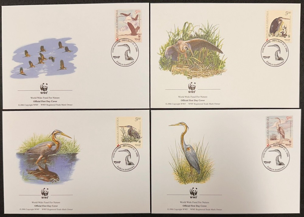 Croatia #545a-d FDC 2004 World Wildlife Fund Set of 4 Official Covers; WWF  *d