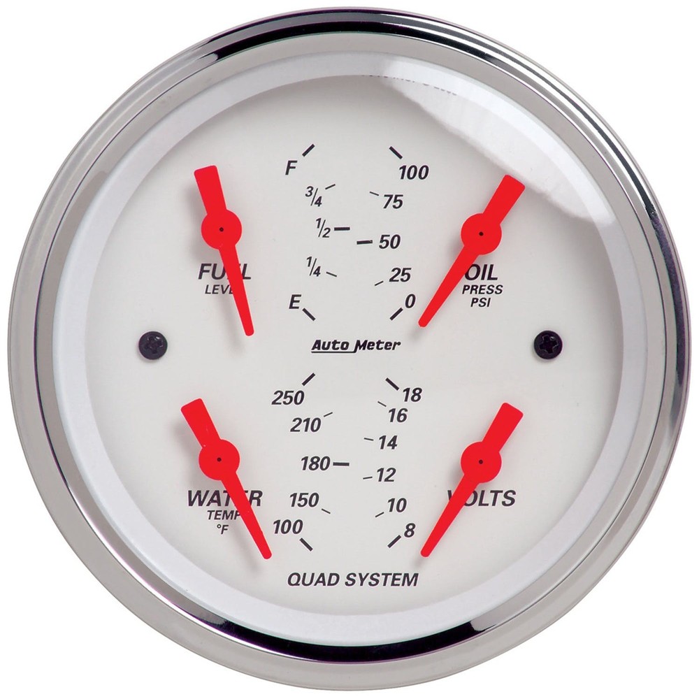 AutoMeter 1312 Quad Gauge Arctic White