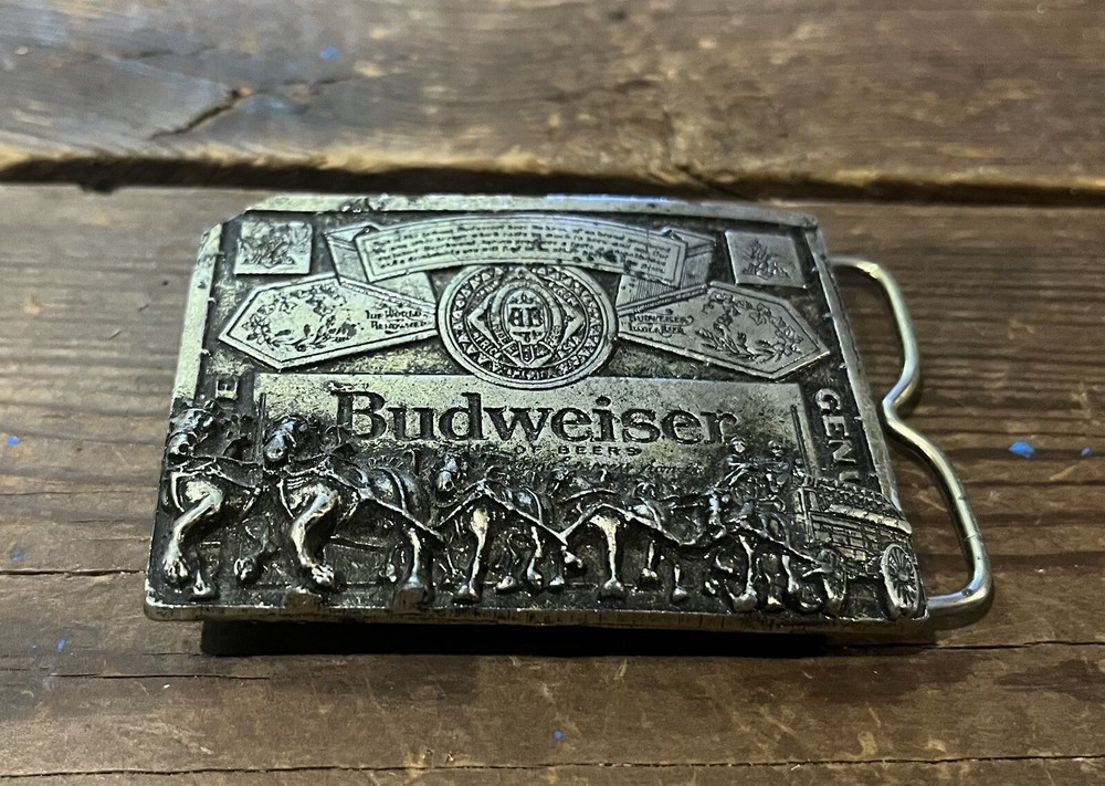 Vintage Budweiser Clydesdale Horses Belt Buckle