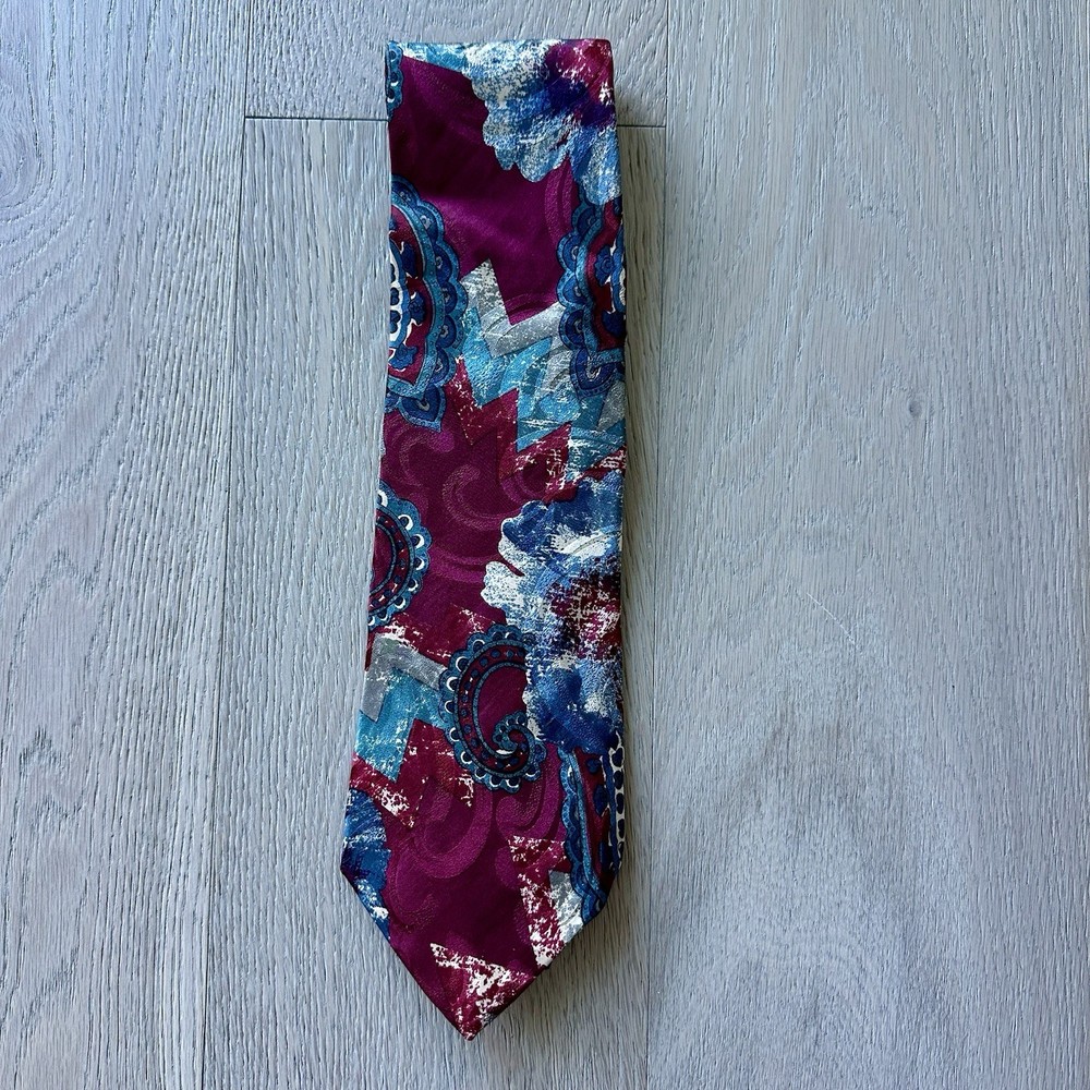 Mario Valentino Silk Tie Necktie Made Italy Vintage Classic
