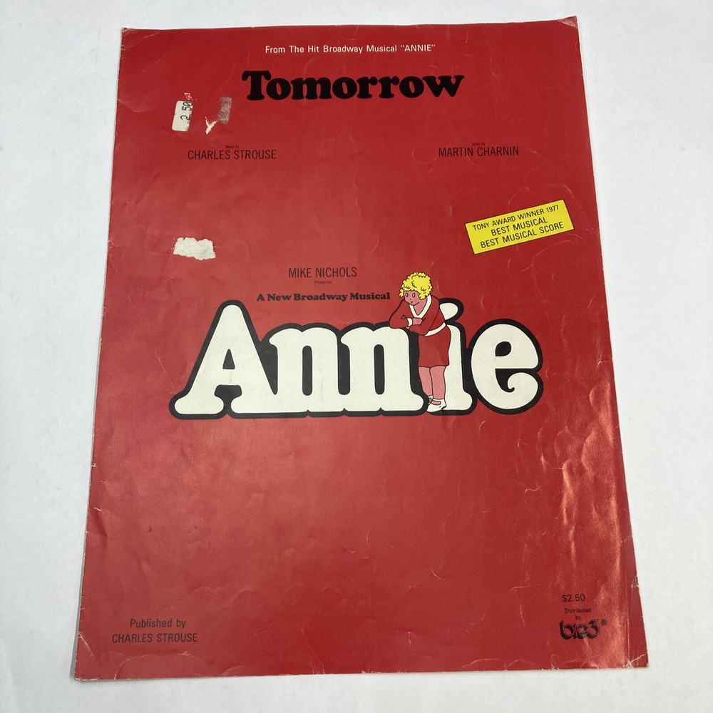 Tomorrow Annie Broadway Musical Sheet Music Vintage