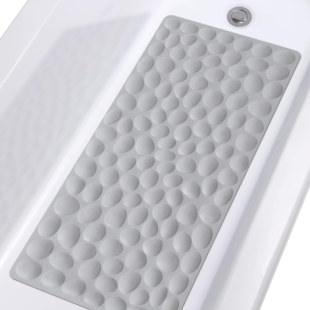 Non-Slip Soft Rubber Bathtub Mat with Strong Suction Cups for Enhanced Safety and Grip in Green Washable Bathroom Bathmat