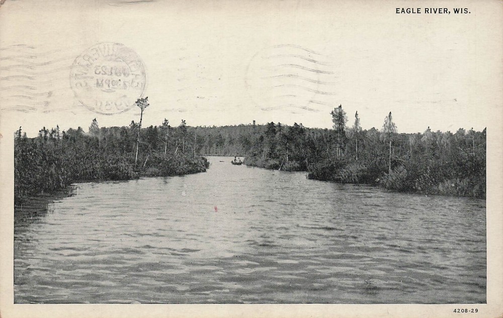 Eagle River WI Wisconsin Greenwood Ranch Resort St Germain Lake Vtg Postcard G36