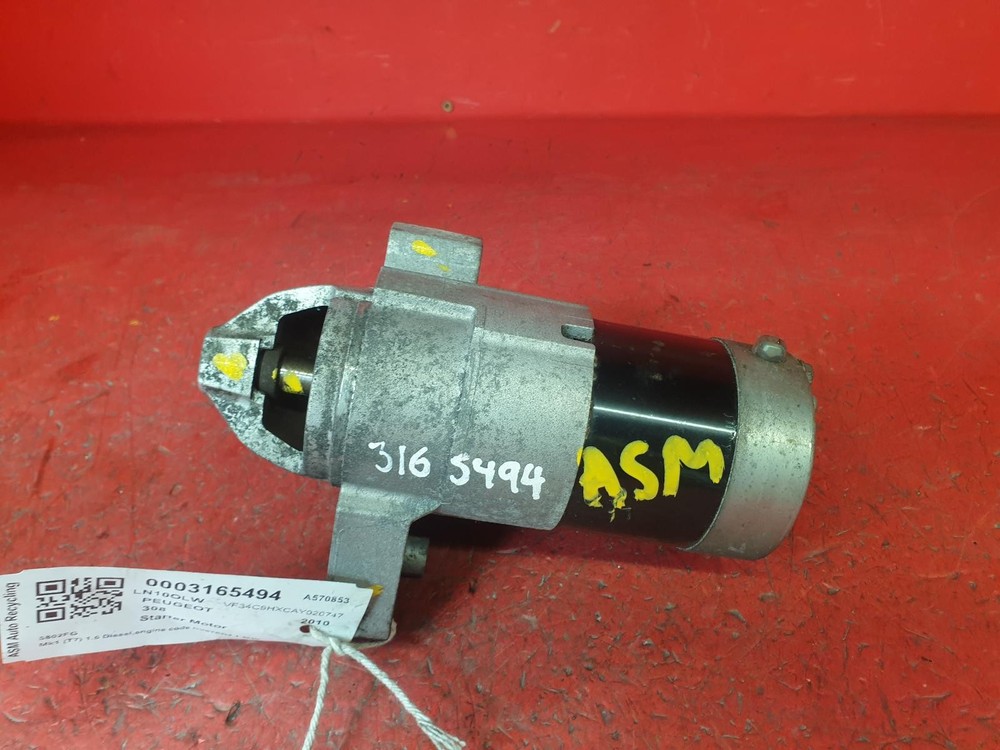 PEUGEOT 308 STARTER MOTOR 2010 1.6L DIESEL 5 SPEED MANUAL  DV6ATED4 (9HX)