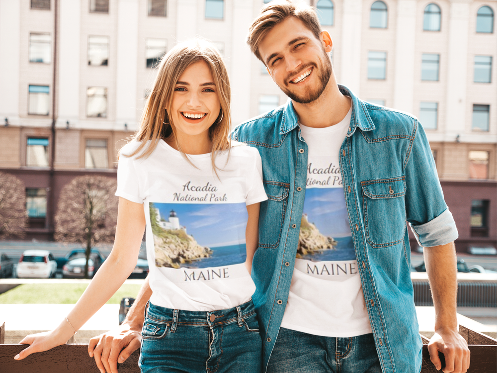 Acadia National Park Tee - Maine - Bay Harbor-  Unisex Graphic T-Shirt-image