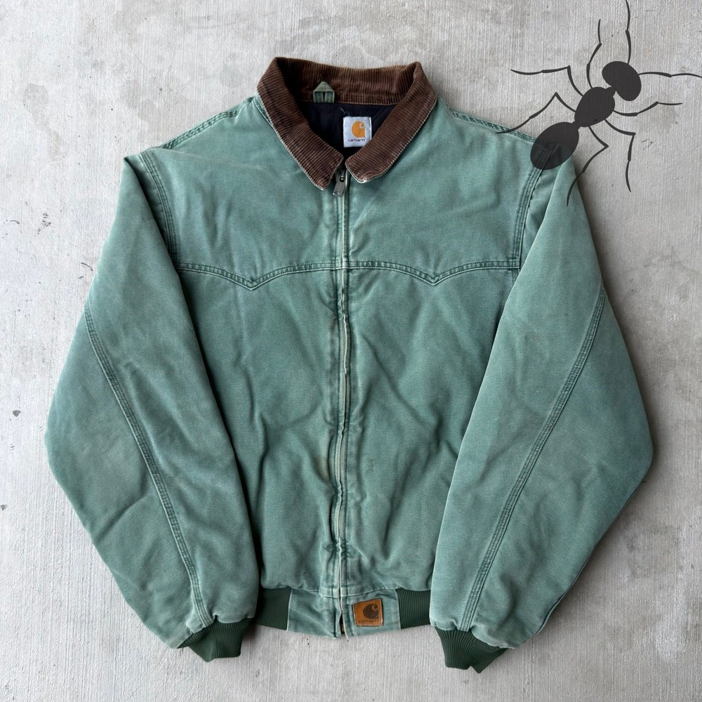Carhartt green faded santa fe work wear jacket 2XL