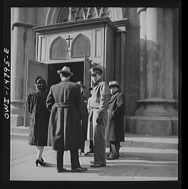 New York New York 1940s Italian-American Leaving Saint Church Exterior