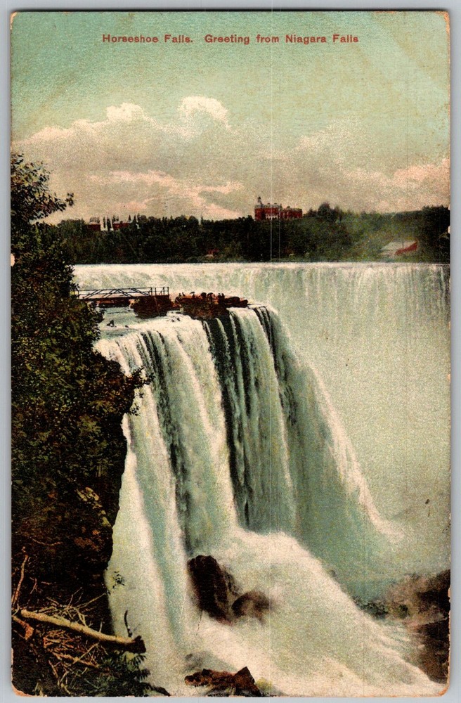 Antique Postcard Horseshoe Falls Waterfall Niagara Falls, NY 1900s