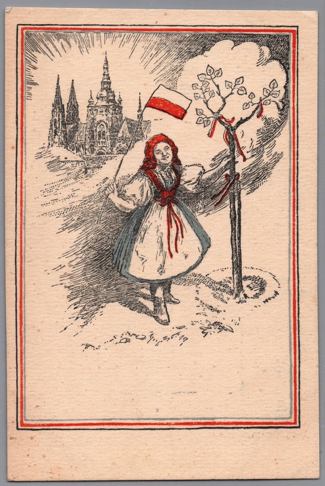 Ca. 1920 Czechoslovak Czech WWI Blinded Soldiers Fund Patriotic Postcard Legion/