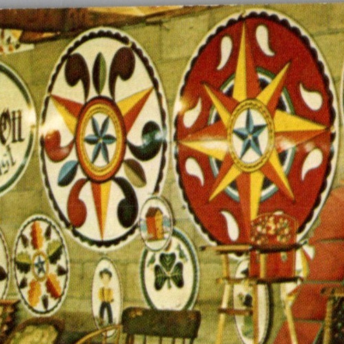 Vintage Postcard Chrome Johnny Ott Hex Sign Display Heart Of Dutchland PA