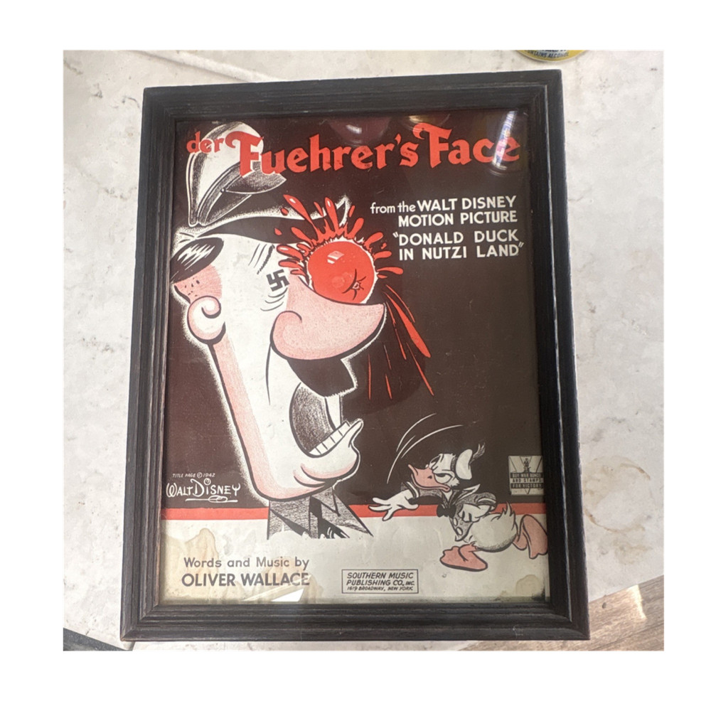 Der Fuehrer's Face Piano Sheet Music Walt Disney Donald Duck Oliver Wallace