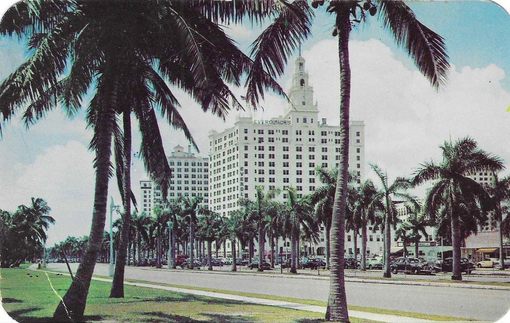 Vintage Florida Chrome Postcard Miami Biscayne Boulevard Everglades & Colonial