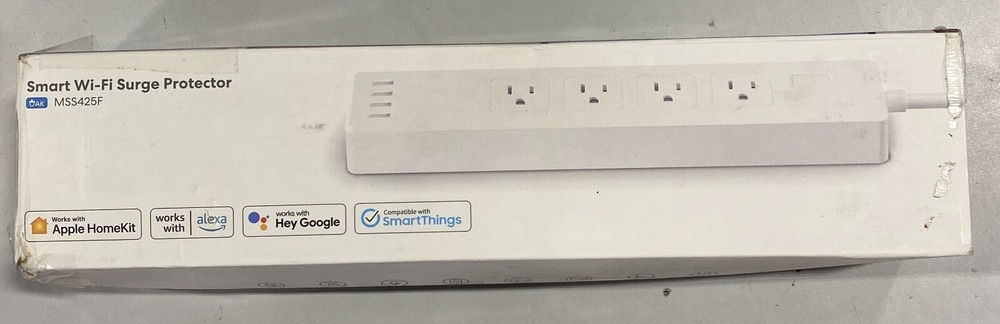 Meross Smart Plug Power Strip Wi-Fi Flat Outlet 15A