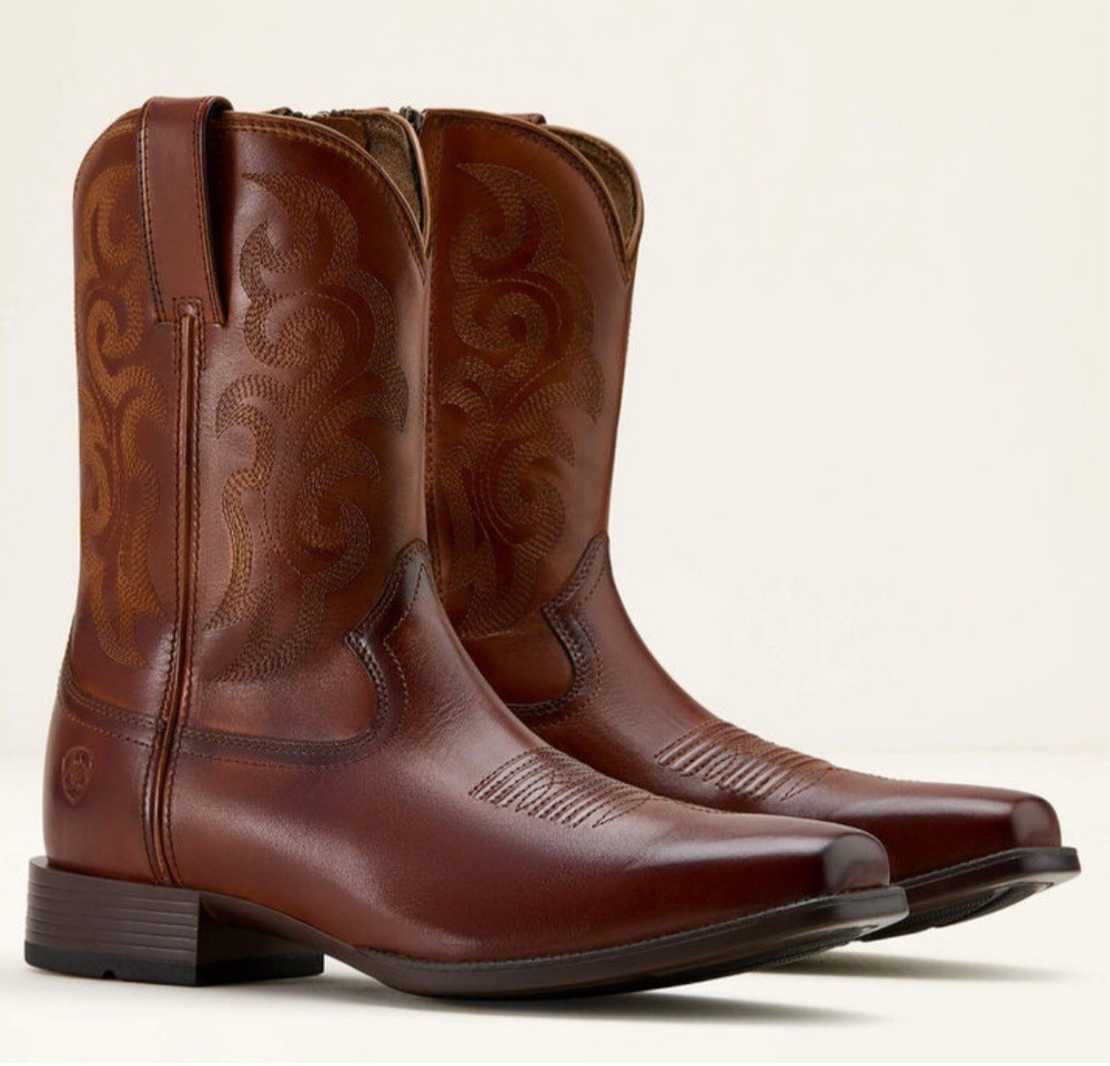 Ariat Mens Bodie Bitter Brown Square Toe Western Boot Size 11 D New 10061149